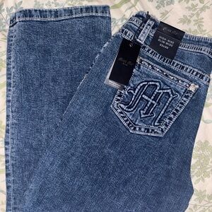 Miss Me Blue Denim Jeans with Embroidered Pocket